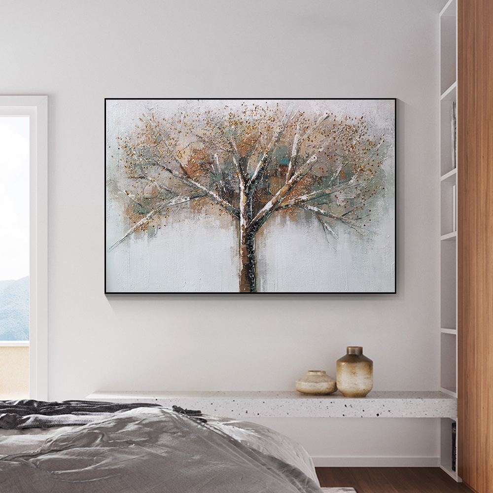 Morden Abstract Texture Oil Painting Nordic Tree of Life Canvas Wall ...