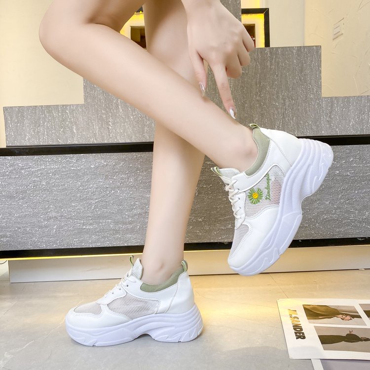 White hidden hot sale wedge sneakers