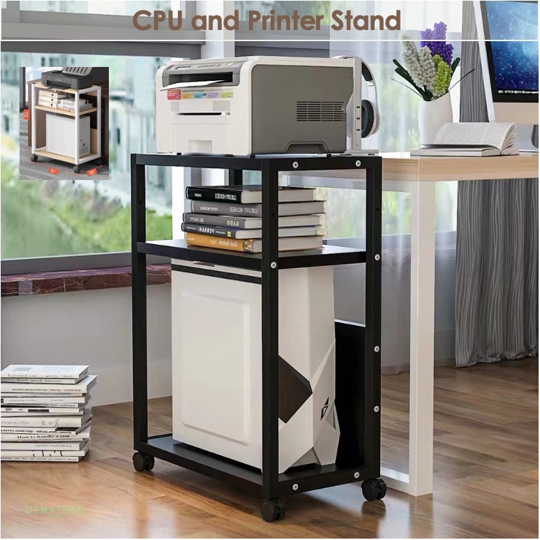3 Tier Slim Wooden Printer Table Side Table Work Table Desk CPU Stand ...