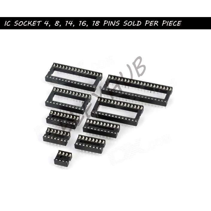 IC SOCKET 4, 8, 14, 16, 18 PINS (Integrated Circuit Socket) Shopee