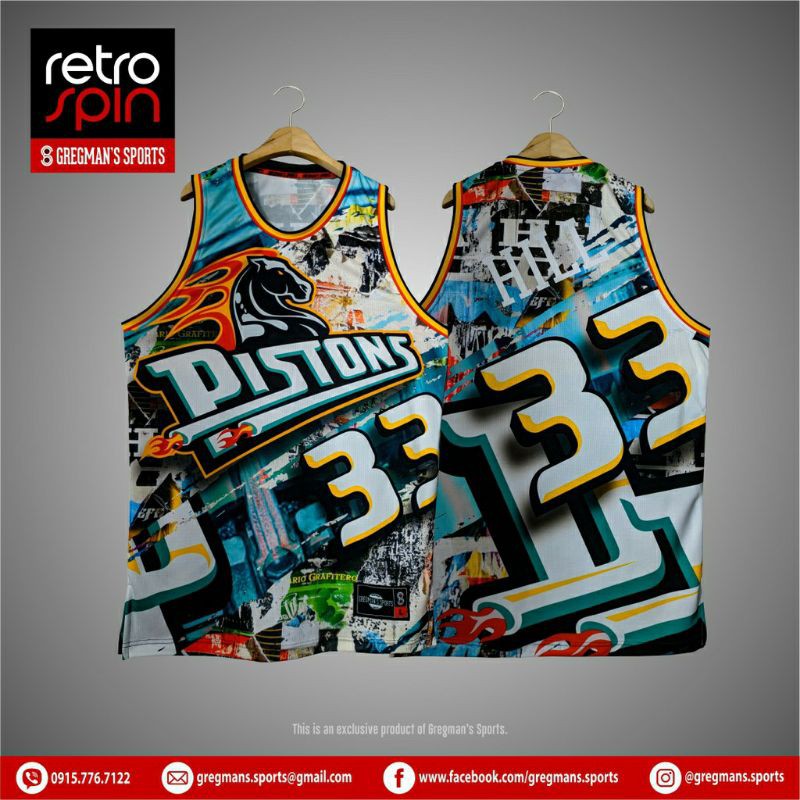 Retro best sale pistons shirt