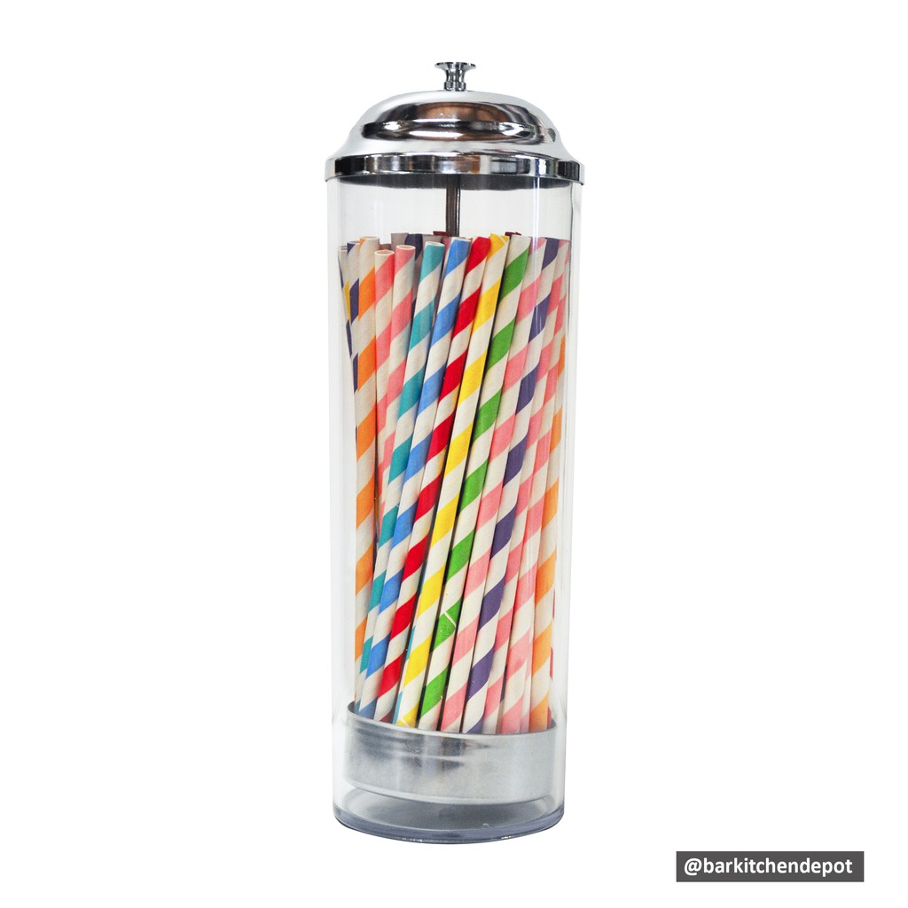 Old Fashioned Retro Pull-Up Acrylic Straw Dispenser