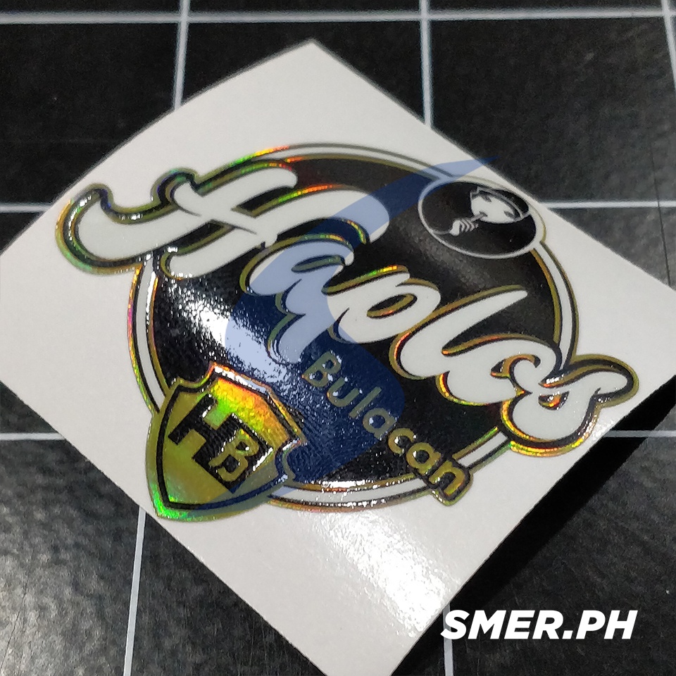 Motorcycle/Car/Bike Sticker Haplos Bulacan 2x2in Hologram White ink ...