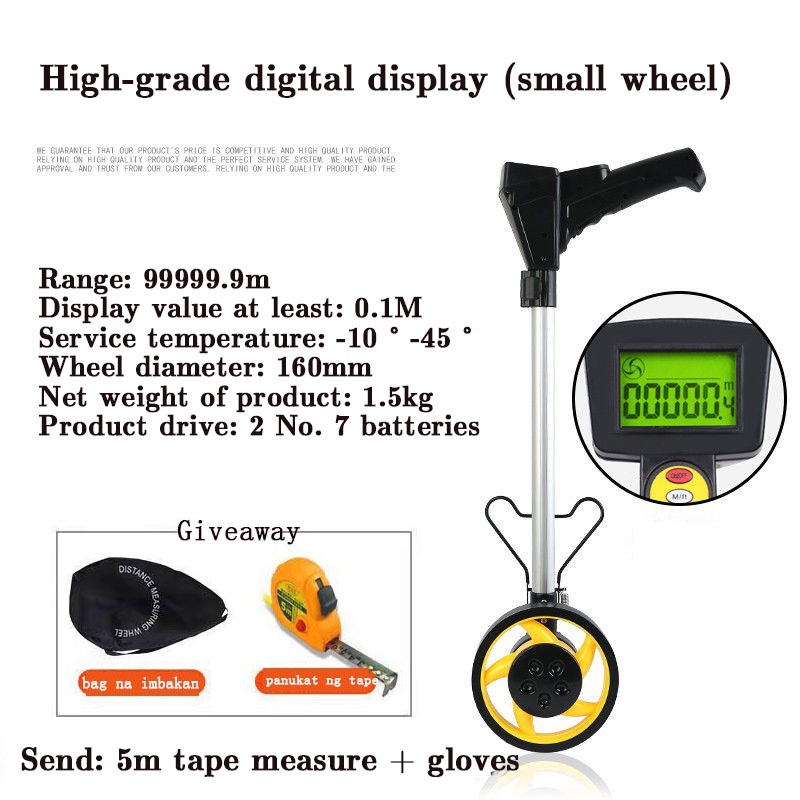 Hand-push distance measuring wheel Roller-type road meter Length ...