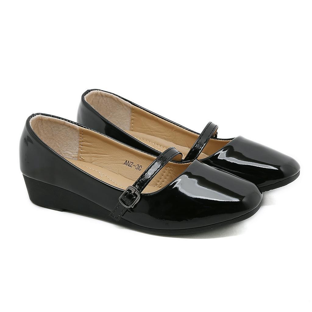 Black Wedge shoes school shoes for women ANZ-XC | Shopee Philippines