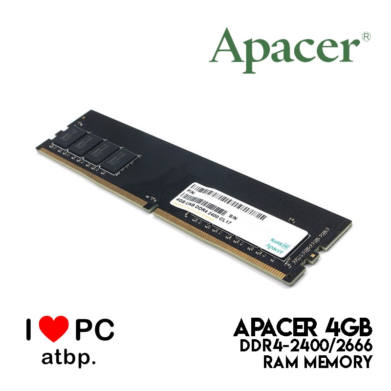 Apacer Ddr4 2666 4gb Ram Apacer A4U04G26CRIBH05-1 DDR4 DIMM 2666-19 4GB RP  World Wide