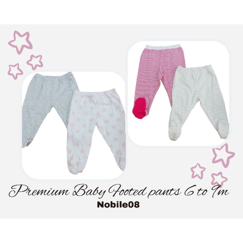 Premium footed baby pants for girls 6 to 9m Shopee Philippines