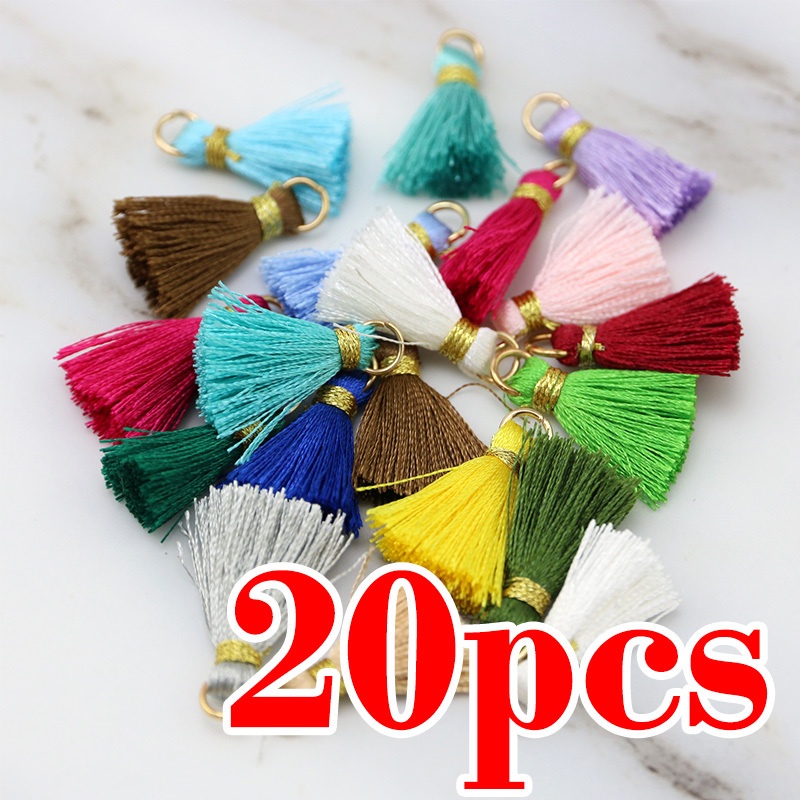 20pcs/pack 2.5cm Tassel Of Various Colors, Wrapped With Gold Thread ...