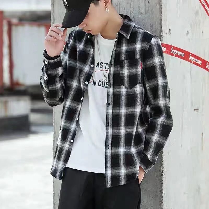トップス supreme Plaid Sleeve L/S Top Light Black Supreme Plaid Sleeve L S Top (FW21) - $88