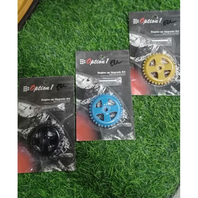 OPTION ONE OIL PUMP GEAR FOR MIO SPORTY (BLACK,YELLOW,BLUE) Shopee