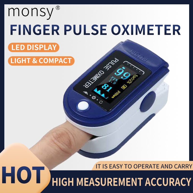 Living Pulse Oximeter Monitor Portable Finger Pulse Blood Oxygen Meter ...