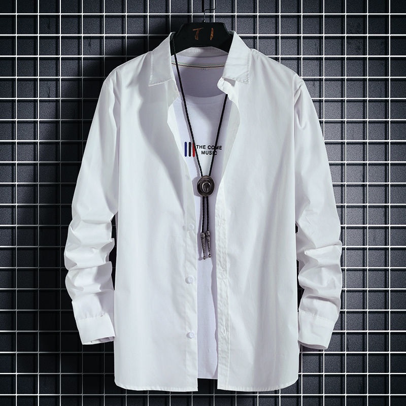 Plaid Long-Sleeved Shirt Male Spring And Autumn Korean | Shopee Philippines