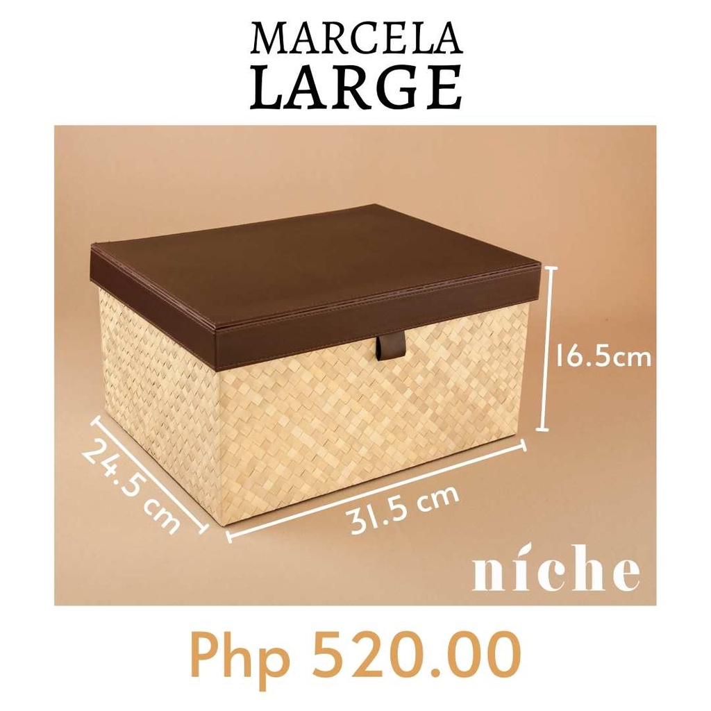 Marcela Native Storage Box (Banig Container Bin/ Office, Kitchen, Room