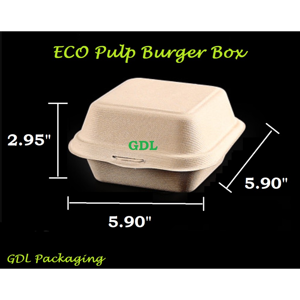 50 PCS Sugarcane Bagasse Clamshell Container Box Eco Friendly ...