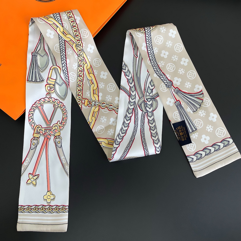 1 Piece Twilly Scarf for Bag Handle Silk Scarves Small Strips Women's