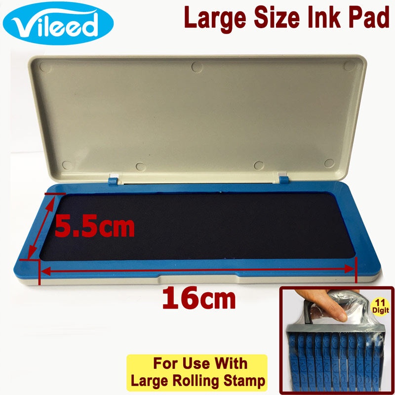 &Vileed Extra Large Stamp Pad 16cm x 5.5cm Size Blue Black Red Color