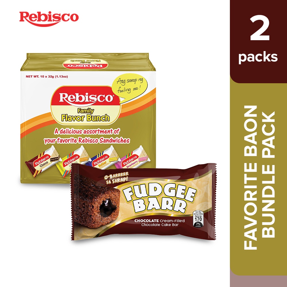 Favorite Baon Bundle Pack Fudgee Barr Chocolate + Rebisco Flavor