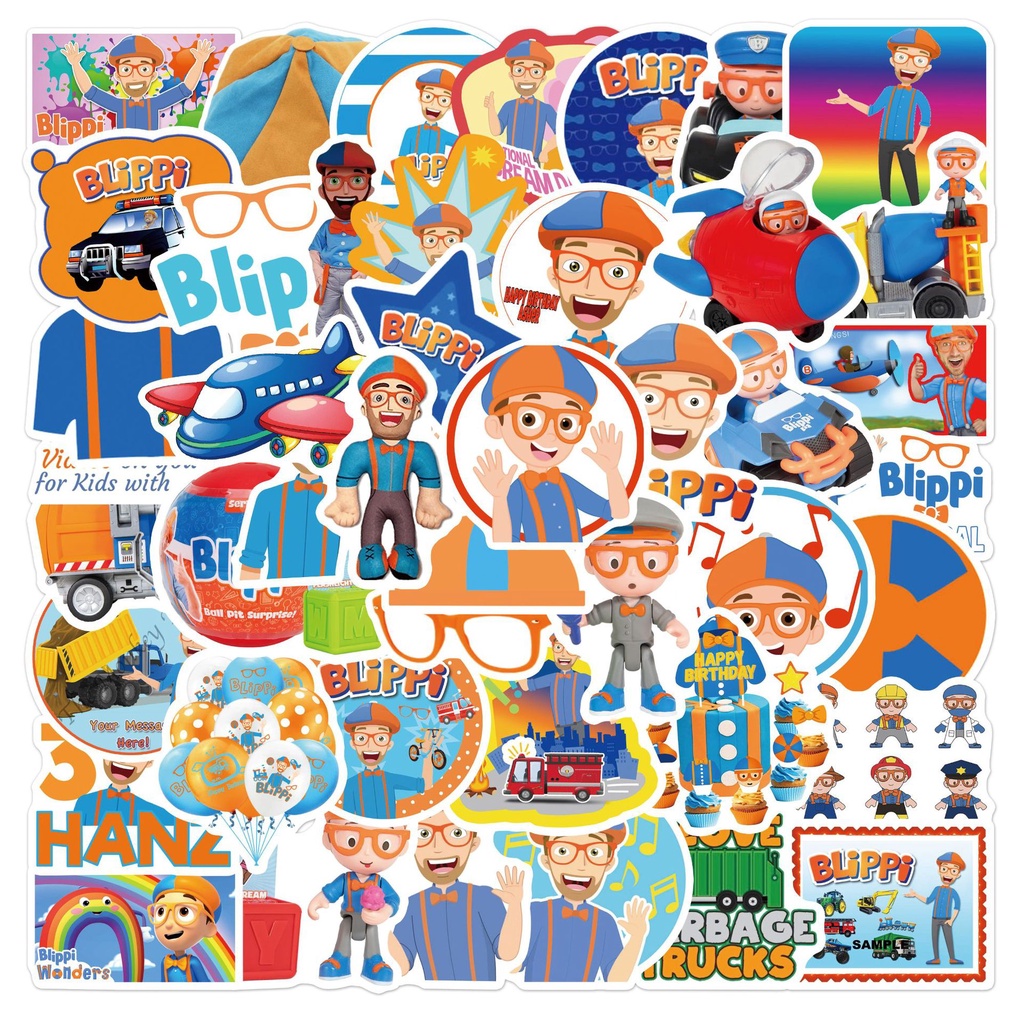 Blippi Birthday Party Decoration Banner Cake Cupcake Toppers Balloons