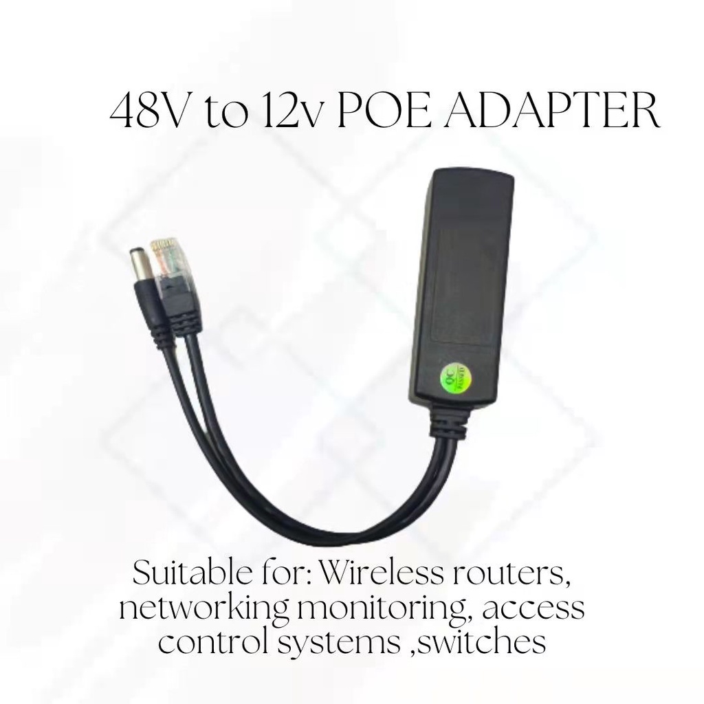 48v to 12V POE Splitter Connector Adapter POE Power Supply | Shopee ...