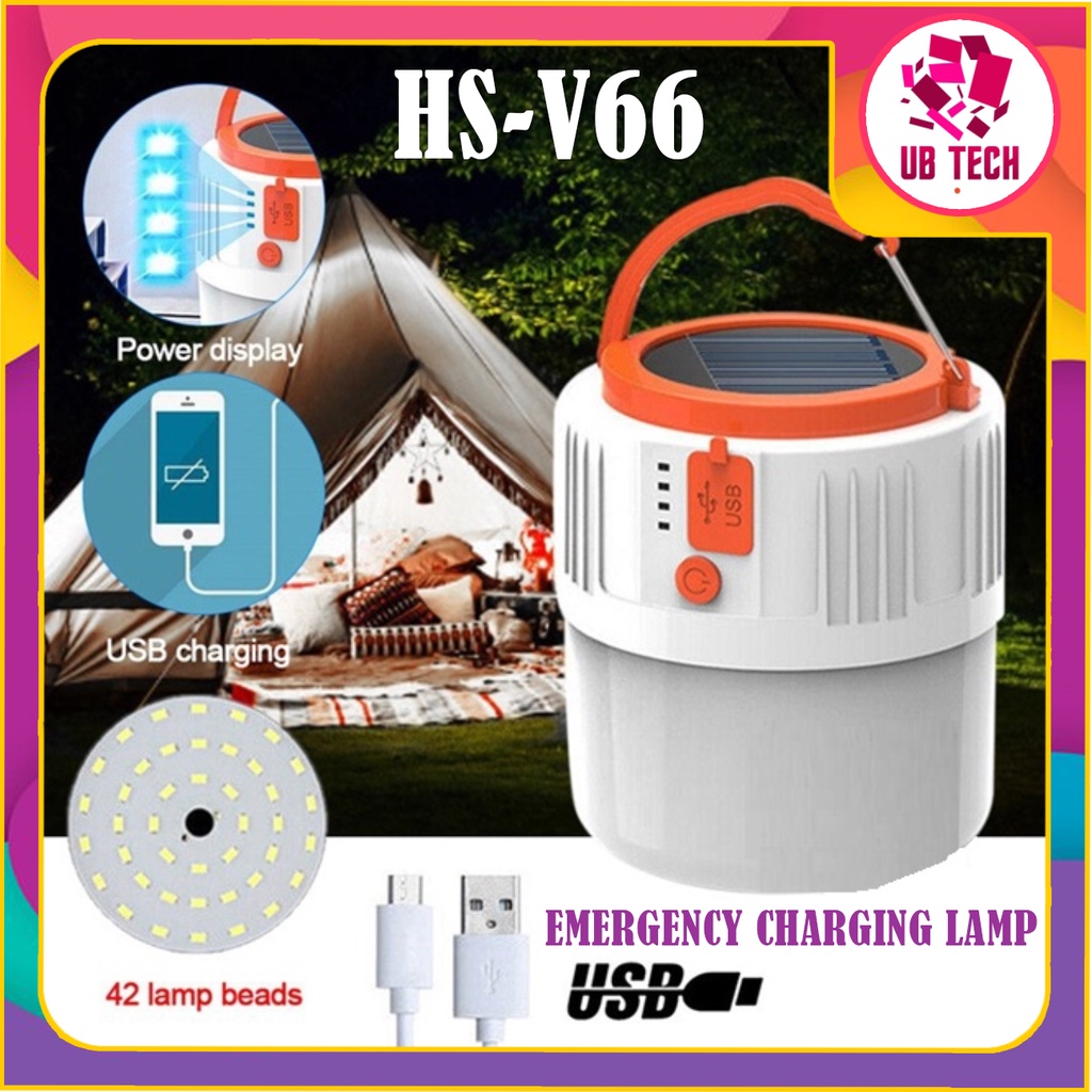 NO.1 portable solar light rechargeable with mobile charger emergency ...