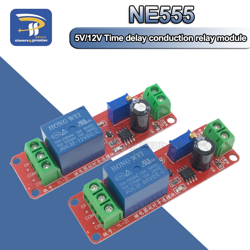 NE555 Timer Switch Adjustable Module Time delay relay shield DC 5V ...