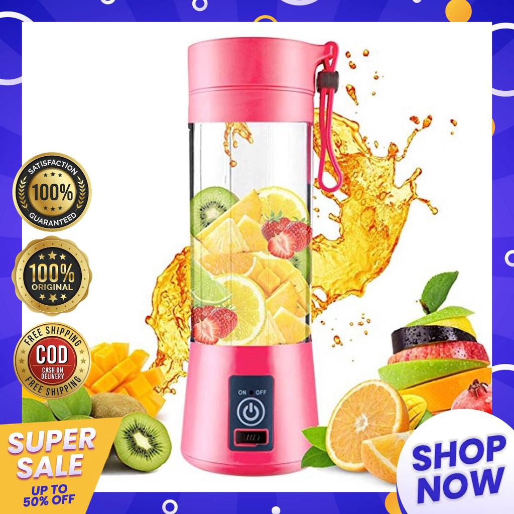 Metro Deals Original Juicer Blender Electric Usb Rechargeable Fruit Blender 6 Blades Smoothie