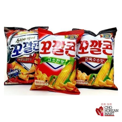[Korean] Lotte Popping Corn Plain Original /Baked/Spicy Chips 72g