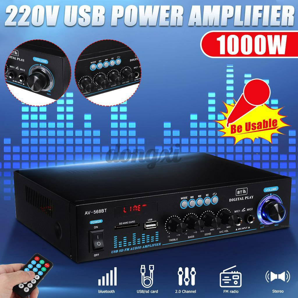 1000W 220V / 12V OR 352V Car/Home Dual Mode Power Amplifier HIFI BT