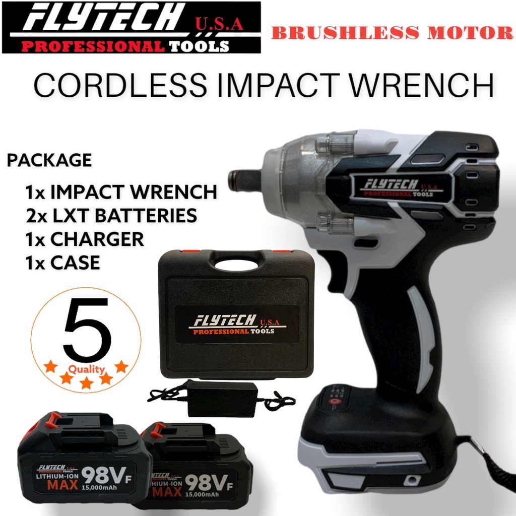 BRUSHLESS FLYTECH 21V HIGH QUALITY CORDLESS IMPACT WRENCH UP TO 520NM ...