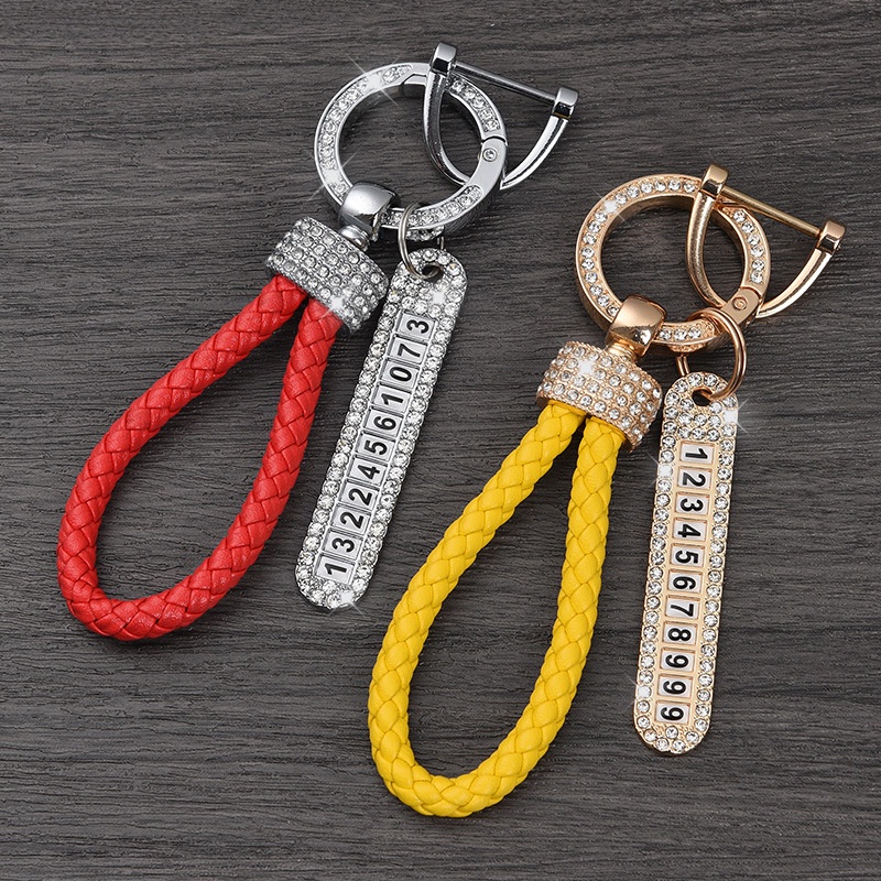 New car key chain female net red chain pendant buckle diamond key ring ...