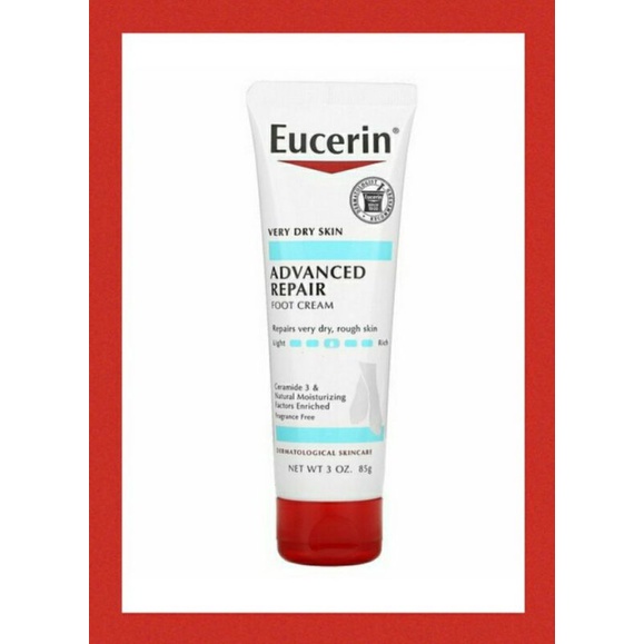 ♾ ON HAND/ Eucerin Advanced Repair, Foot Cream, Fragrance Free, 3 oz