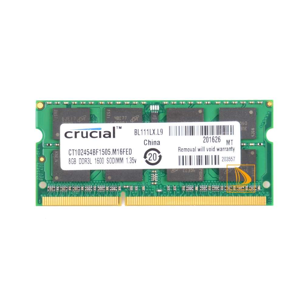 2Pcs Crucial 8GB 2Rx8 PC3L-12800S SODIMM RAM Laptop Memory Intel DDR3L ...