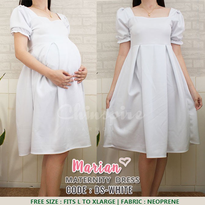 Marian Maternity Dress Free Size Fits Large to XL - Formal maternity Dress  | Shopee Philippines