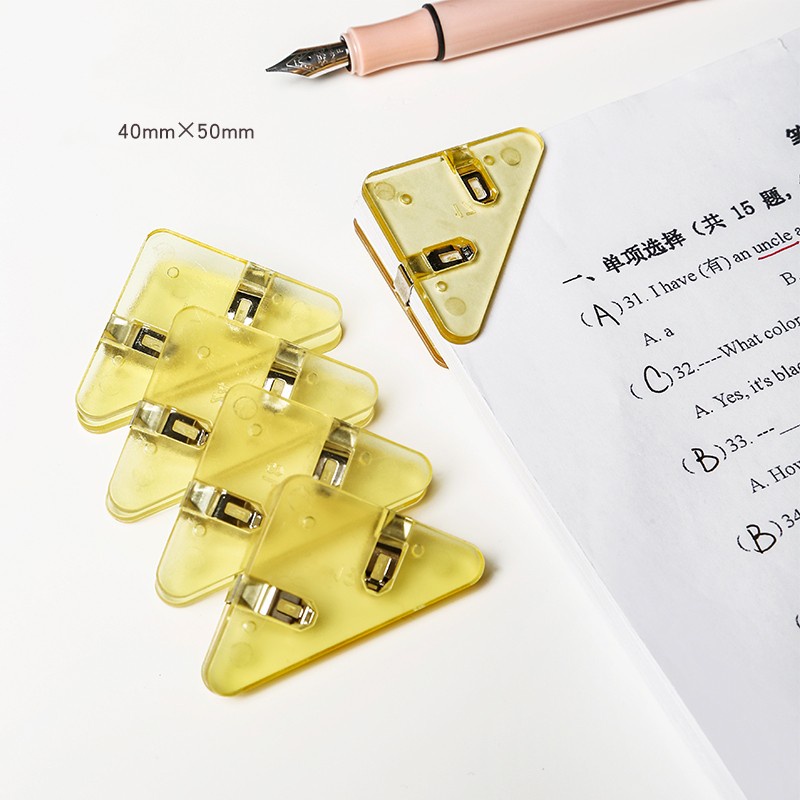 Triangle clip transparent clip Stationery Corner Clip Index Clamp Clip ...