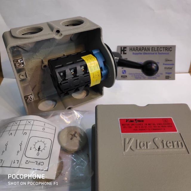 PLN GENSET SWITCH HANDLE 3 pole 16 ampere KIAR STERN / ohm switch ...