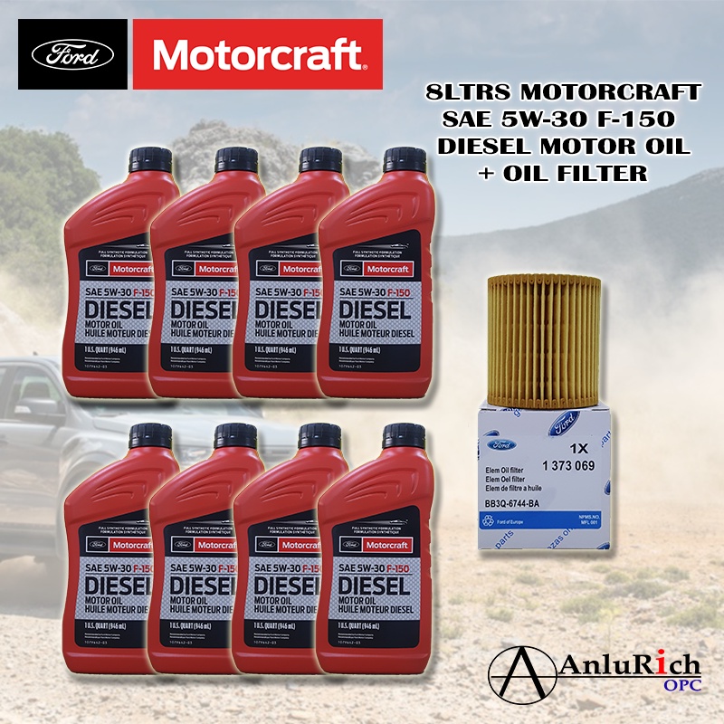 FORD MOTORCRAFT OIL CHANGE BUNDLE 8LTRS 5W30 F150 DIESEL MOTOR OIL