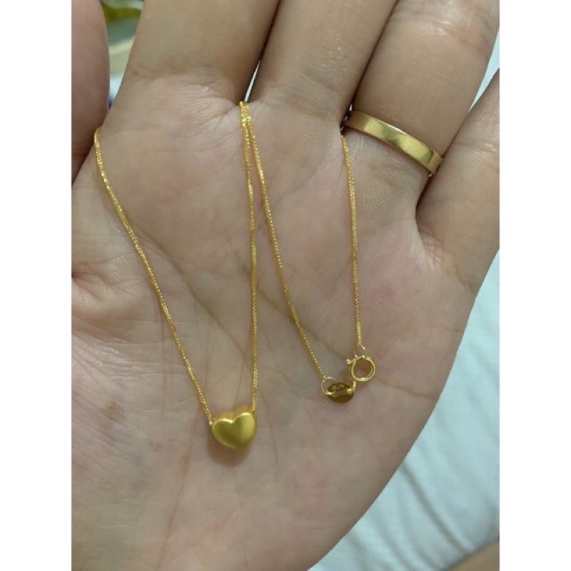 24k gold deals heart necklace