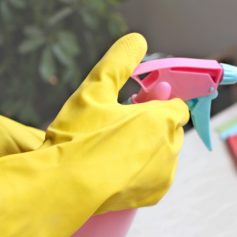 Rubber Gloves Latex Kitchen Long Dish Washing Cleaning Thick Waterproof ...