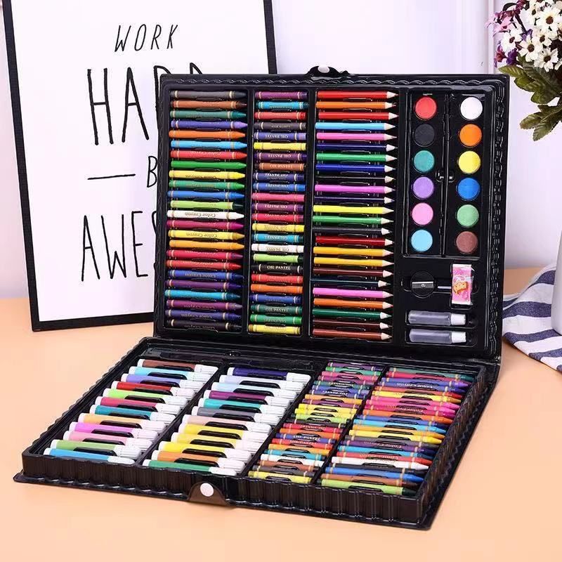 168PCS Children Kids Colored Pencil Artist Kit Set Painting Crayon