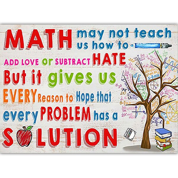 Math Poster Math Classroom Decor Math Teacher Silk Painting Elementary ...