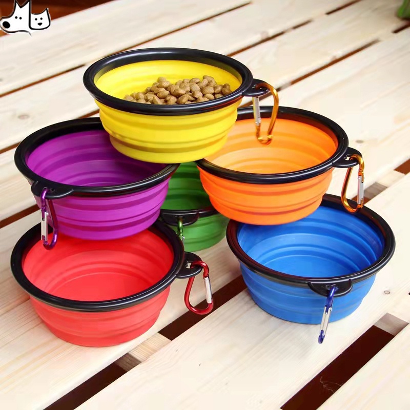 Dog bowl Pet travel folding bowl Pet Silicon Foldable Food Bowl