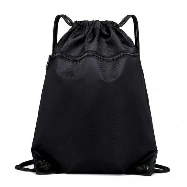 Plain Waterproof Drawstring Back Pack Bag With Zipper | Shopee Philippines