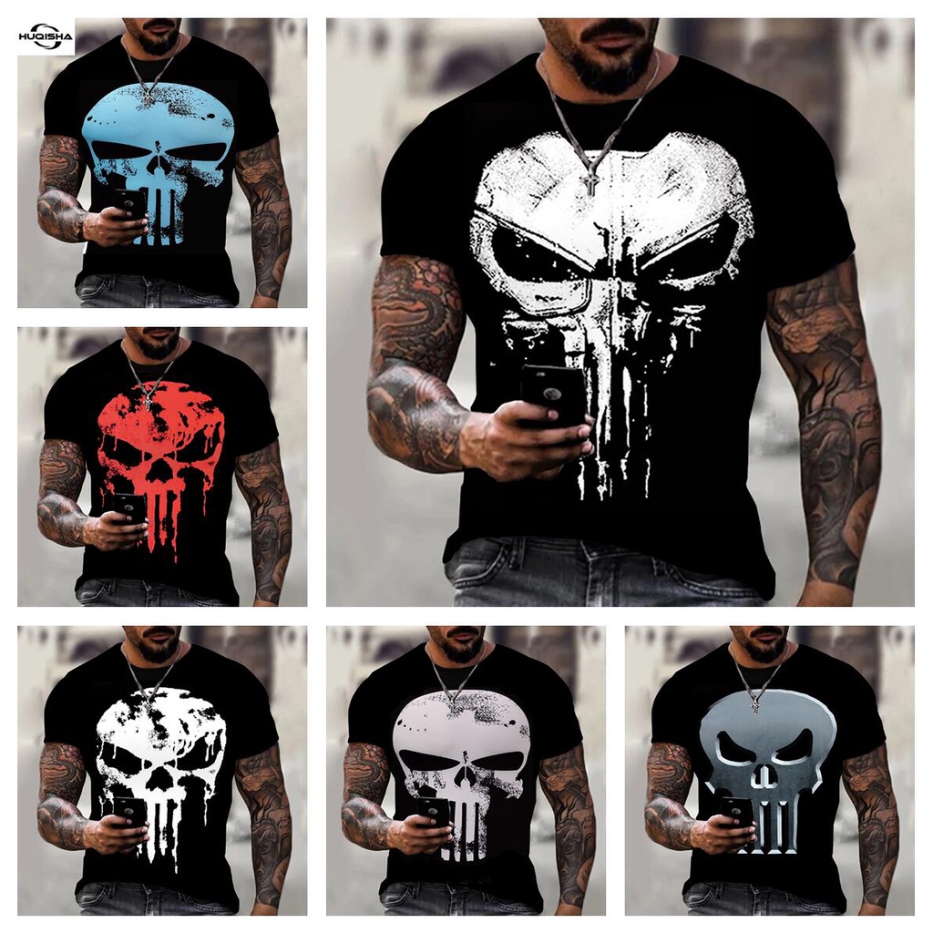 T Shirt For Men Summer Short Sleeve Casual Marvel Punisher Children Tee Shirts 3D Printed Oversized Women Clothes Tops Shopee Philippines