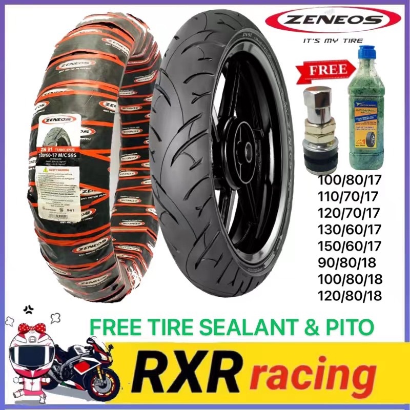 ZENEOS ZN91 MOTORCYCLE TIRE GULONG TUBELESS 100/80/17 110/70/17 120/70 ...