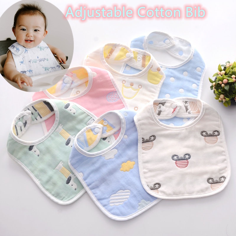 Newborn Baby 6 Layers Thick Soft Absorbent Cloth Bib for Baby Reusable ...