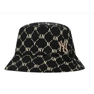 MLB Korea Unisex Classic Monogram Bucket Hat NY Yankees Beige