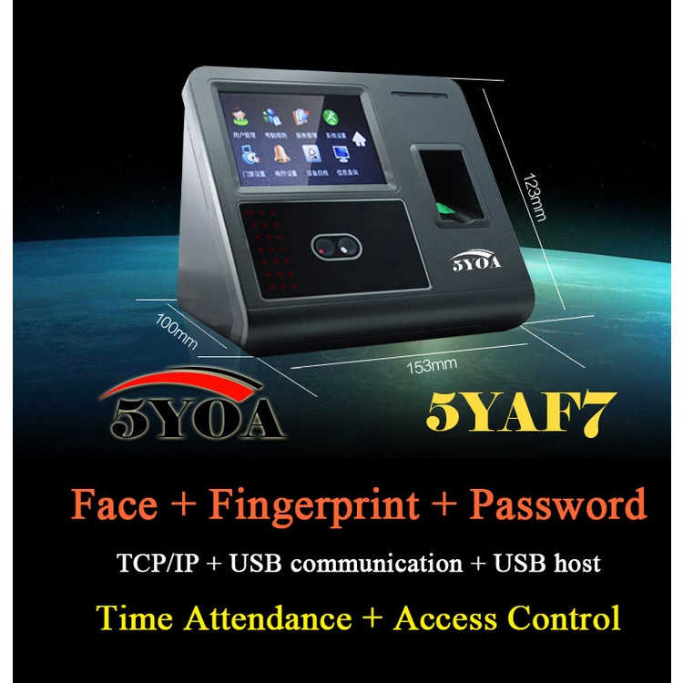 AF01 Biometric Face Facial Fingerprint Recognition Time Attendance No Touch Contactless System Machine Device Machine