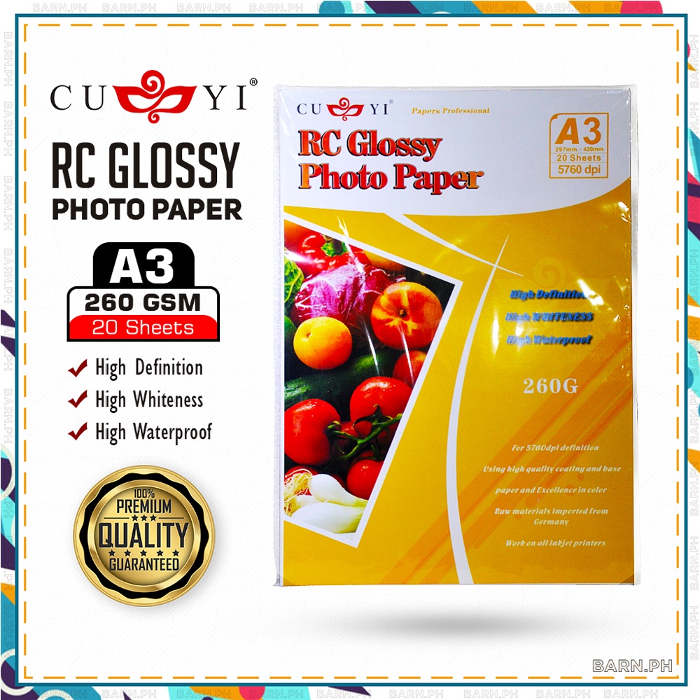 A3 Double Sided Glossy Photo Paper QUAFF Brand 120gsm 220gsm
