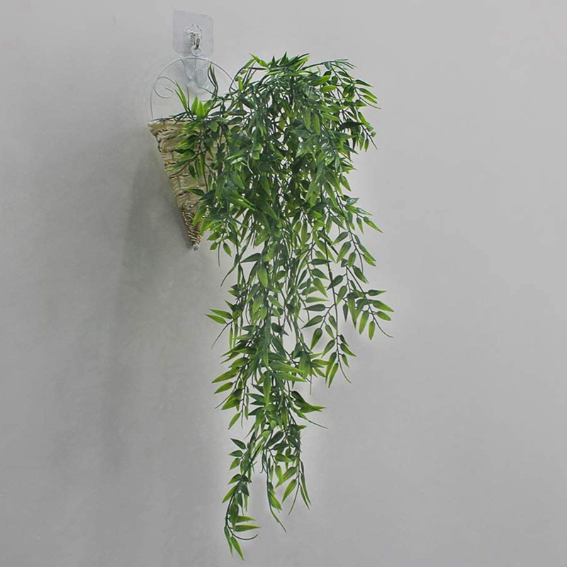 2 Pack Hanging Artificial Plants Bamboo Faux Hanging Bamboo Leaves