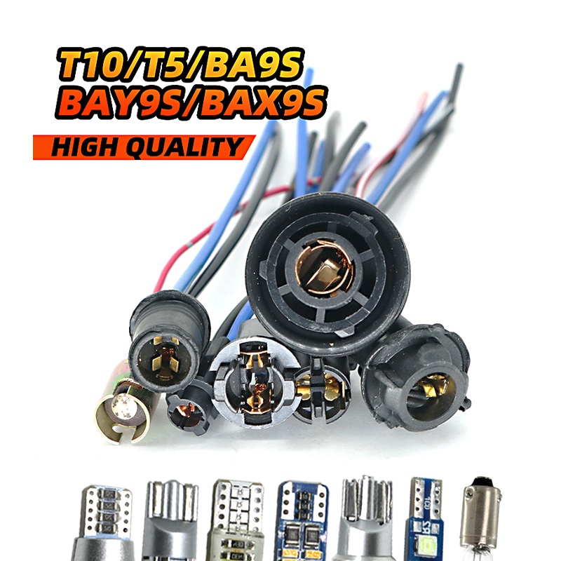 Bulb Socket T5 T10 BA9S BAY9S BAX9S Car Lamp Lights Bulb Holder Socket